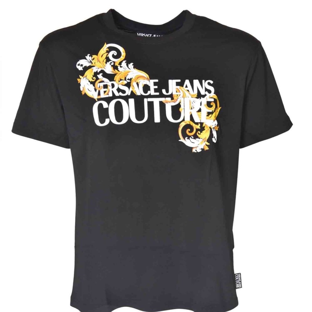 Men - Versace Couture Jeans Black Tshirt Crew Neck LARGE
